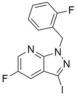 5-fluoro-1-(2-fluorobenzyl)-3-iodo-1H-pyrazolo[3,4-b]pyridine